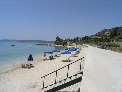 Řecko, Kefalonie, Pláž v letovisku Lourdas