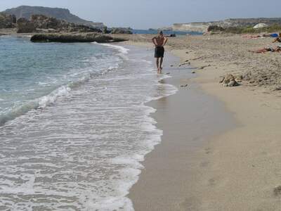 Řecko, Karpathos, Prostřední pláž v letovisku Lefkos