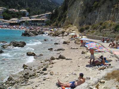 Řecko, Lefkada, Městská pláž