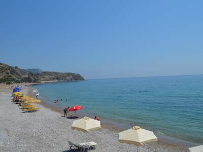 Řecko, Rhodos, Pláž v letovisku Stegna