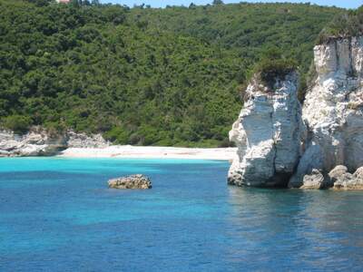 Řecko, Paxos, Antipaxos pláže, Pláž Vrika