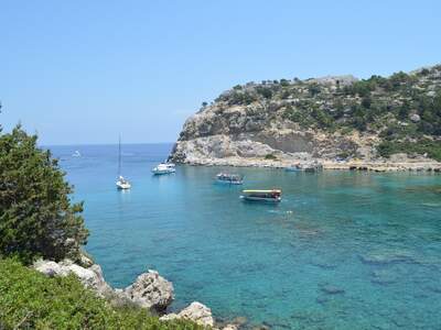 Řecko, Rhodos, Pláž Anthony Quinn