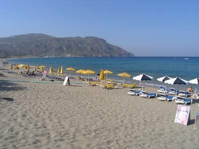 Řecko, Karpathos, Pláž před ubytováním Akti 