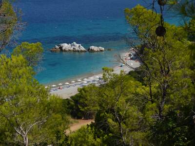 Řecko, Skopelos, Pláž Milia
