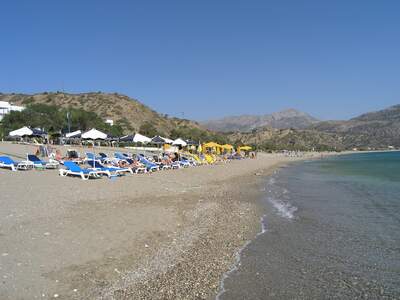 Řecko, Karpathos, Pláž před ubytováním Akti 