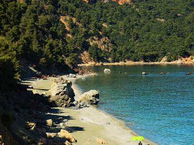 Řecko, Skopelos, pláž Velanio