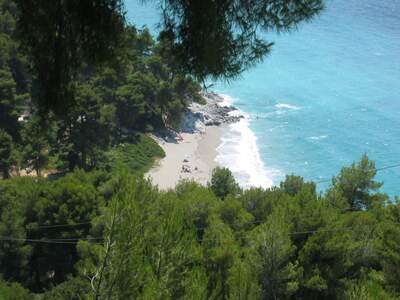 Řecko, Skopelos, Pláž Kastani, před Mammamia