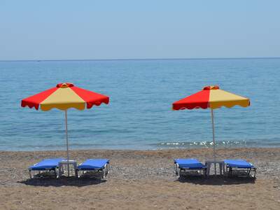 Řecko, Rhodos, Pláž v letovisku Stegna