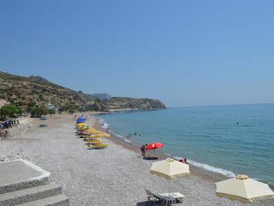 Řecko, Rhodos, Pláž v letovisku Stegna