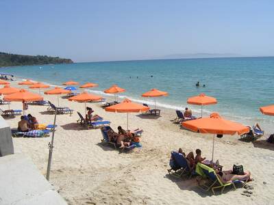 Řecko, Kefalonie, Pláž v letovisku Lourdas