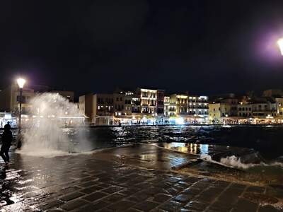 Chania . Občas to tady fouká.