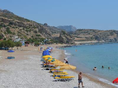 Řecko, Rhodos, Pláž v letovisku Stegna