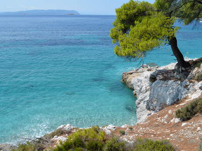 Řecko, Skopelos, Pláž Kastani, před Mammamia
