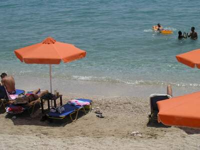 Řecko, Kefalonie, Pláž v letovisku Lourdas