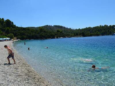 Řecko, Skopelos, pláž Panormos, Levá strana