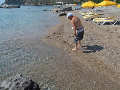 Řecko, Rhodos, Pláž v letovisku Stegna