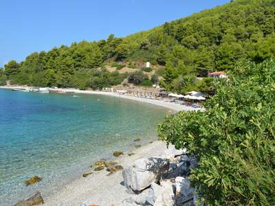 Řecko, Skopelos, Pláž Panormos, Pravá strana