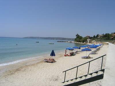 Řecko, Kefalonie, Pláž v letovisku Lourdas