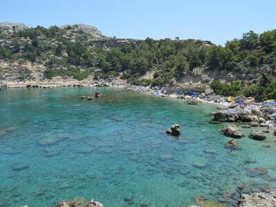 Řecko, Rhodos, Pláž Anthony Quinn