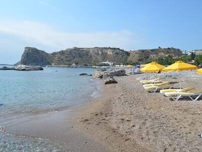 Řecko, Rhodos, Pláž v letovisku Stegna