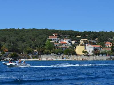 Řecko, Paxos, Pláž u ubytování Faros