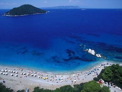 Řecko, Skopelos, Pláž Milia