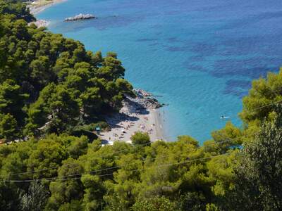 Řecko, Skopelos, Pláž Kastani, po Mammamia