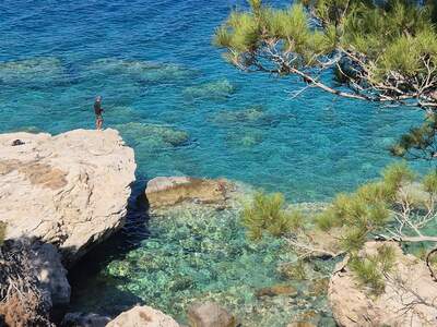 Chytání ryb na pláži Apella (Karpathos)