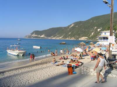 Řecko, Lefkada, Městská pláž