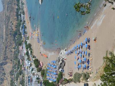 Řecko, Rhodos, Pláž v letovisku Stegna