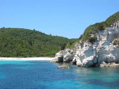 Řecko, Paxos, Antipaxos pláže, Pláž Vrika