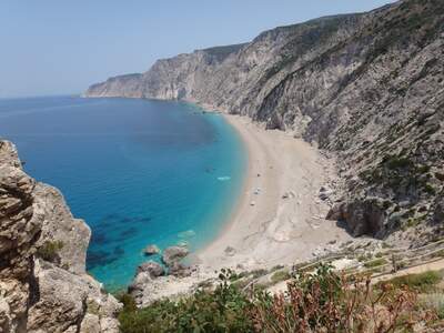 Řecko, Kefalonie, Pláž Platia Amos