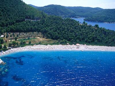 Řecko, Skopelos, Pláž Milia