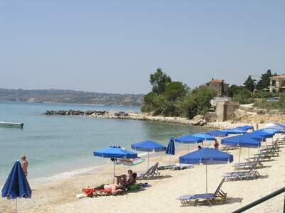 Řecko, Kefalonie, Pláž v letovisku Lourdas