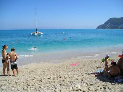 Řecko, Lefkada, Městská pláž