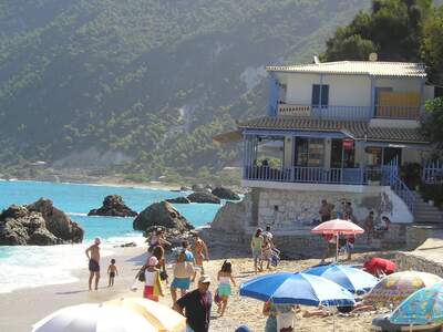 Řecko, Lefkada, Městská pláž