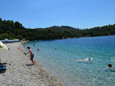 Řecko, Skopelos, pláž Panormos, Levá strana