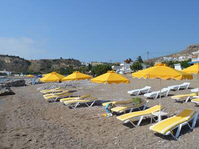 Řecko, Rhodos, Pláž v letovisku Stegna