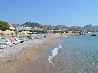 Řecko, Rhodos, Pláž v letovisku Stegna