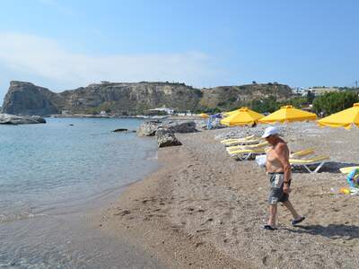 Řecko, Rhodos, Pláž v letovisku Stegna